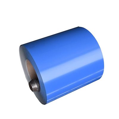 ASTM A755 50 inç genişliğinde mavi renkte prepainted çelik sarmal çatı için mavi renkte sarmal